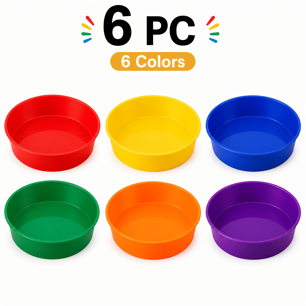 TEMU Colorful Round Painting Palette, Plastic Pigment Tray, Art Drawing Craft Supplies, Classification Storage Plate, Easy To Clean And Reusable