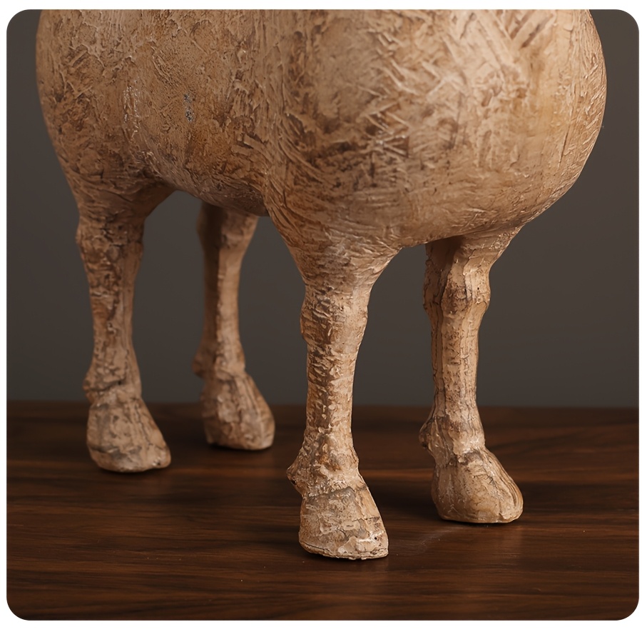 Resin Horse Figurine - Modern Decorative Horse Statue for Home Or Office Decor, Nordic Style Animal Ornament, Available in Brown Textured Or White Speckled End