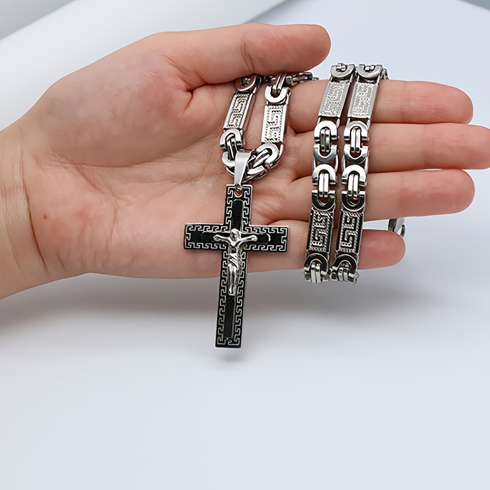 Men's Fashion Patterned Handmade Cross Necklace