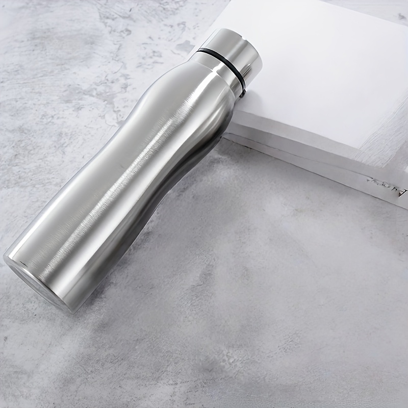 Image of 1pc 750ml 25.36/1000ml 33.81oz Large Capacity Outdoor Sports Water Bottle With , Portable Stainless Steel Water Cup