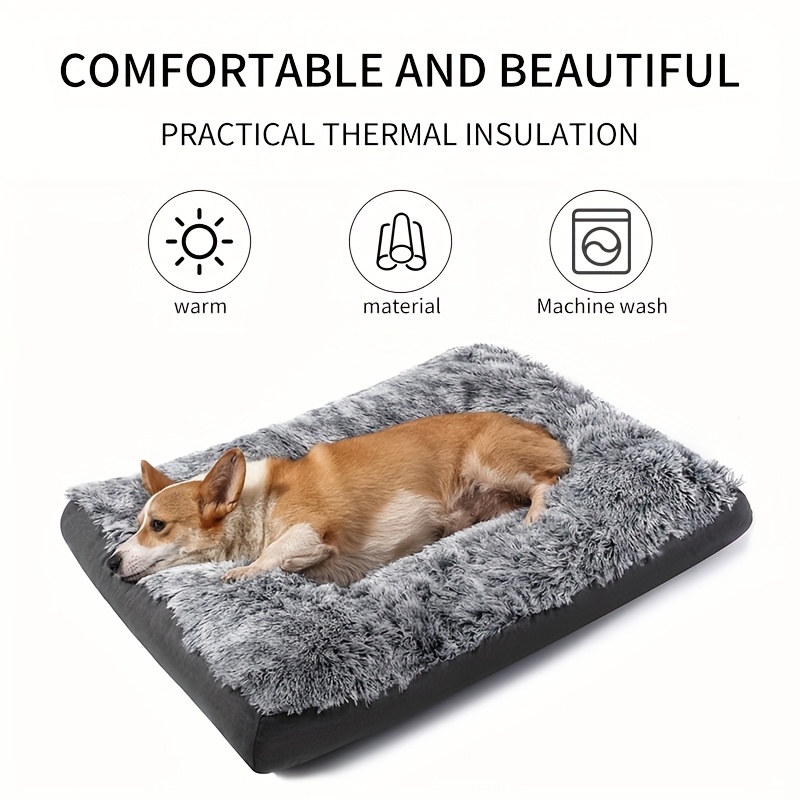 luxury plush dog bed with non slip bottom cushioned interior easy     indoor outdoor use soft polyester pet bed for medium small extra small dogs   decor elegant gray   enhancement stylish pet accessory Product details 2