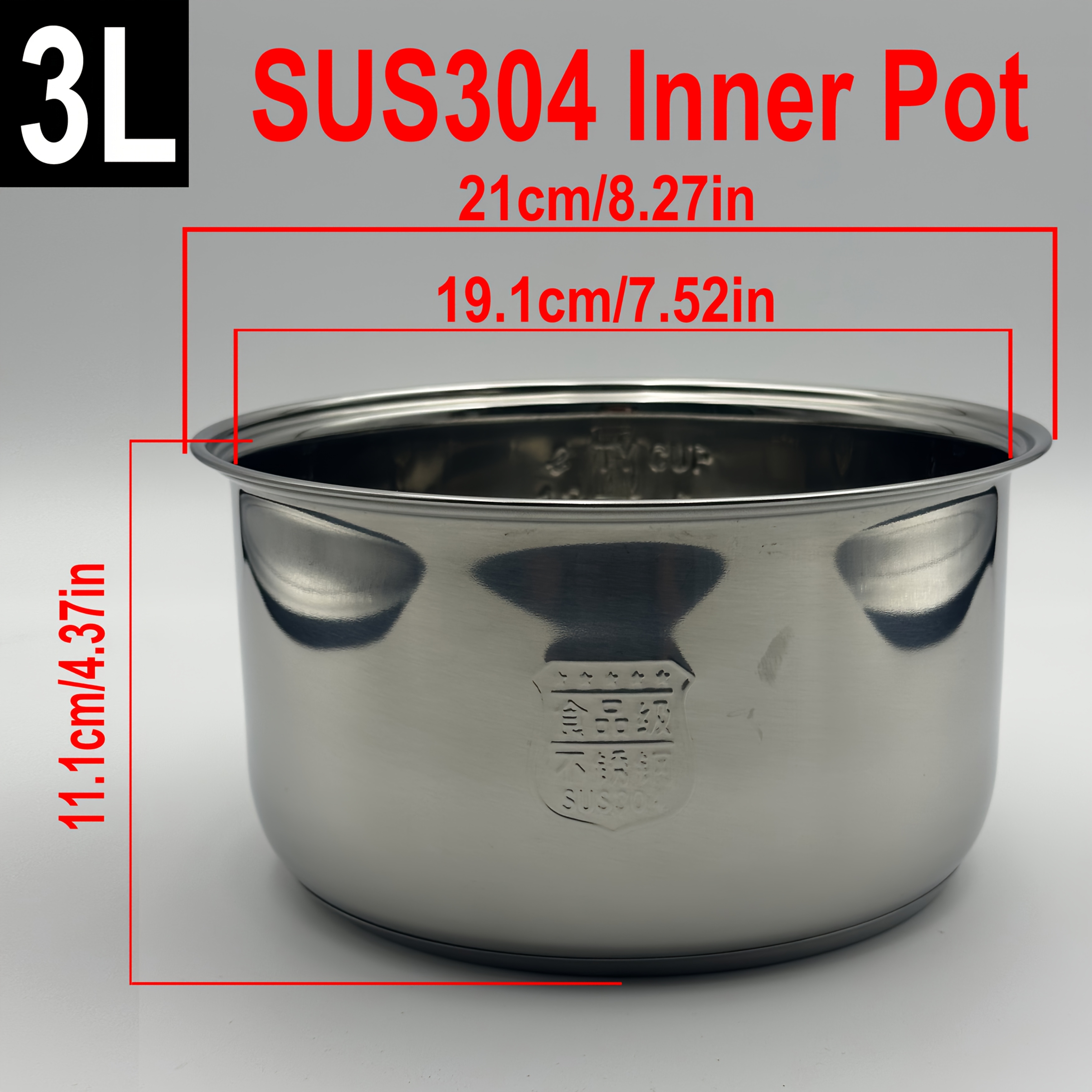 sus304 stainless steel rice cooker inner pot 3l Temu United Arab