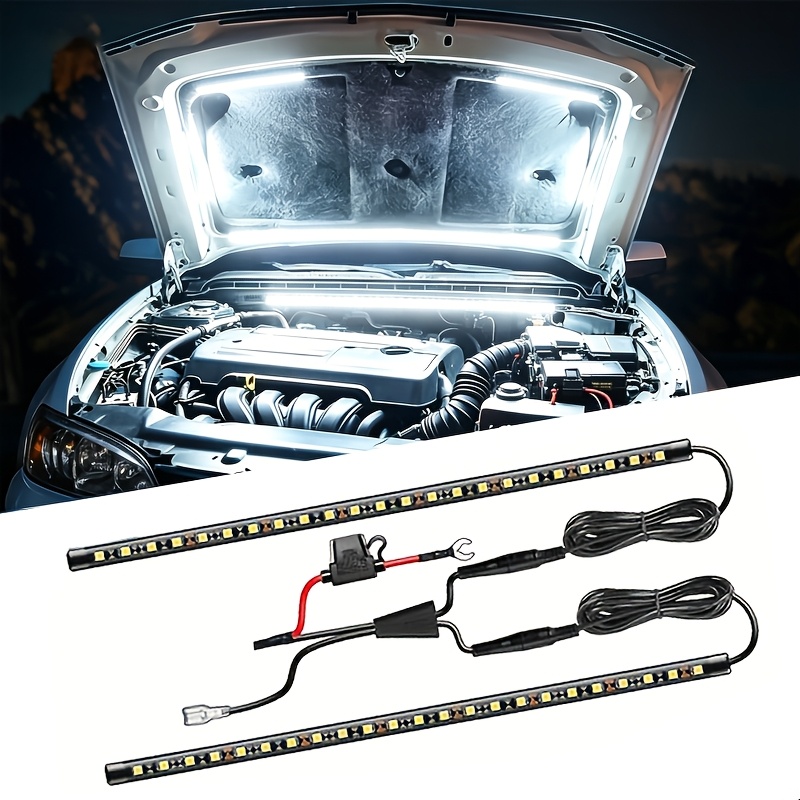 TEMU The Essential Tool For Car Maintenance, Under Hood Led Light Kit 2pcs, Engine Hood Working Inspection Light Practical Led Light Strip Designed