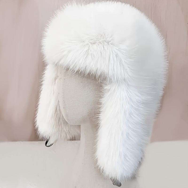 TEMU Elegant Vintage Warm Thick Ushanka Hat - Suitable For Autumn Winter Outdoor Activities Like Hiking, Skiing, Cycling And Daily Wear, Vintage