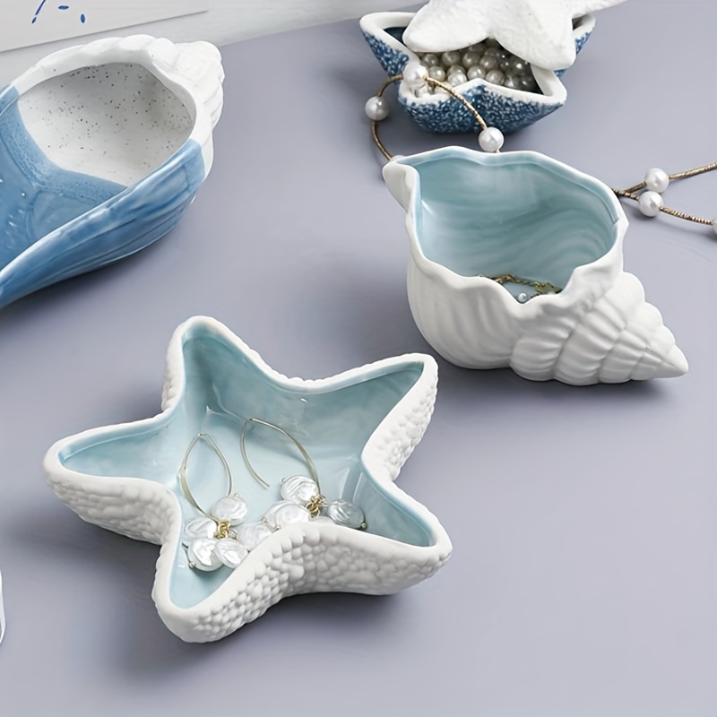 

Ocean Inspired Silicone Resin Casting Molds Set - Versatile Sea Shell, Starfish, And For Concrete Storage Tray, Plaster Jewelry Display Tray Crafting