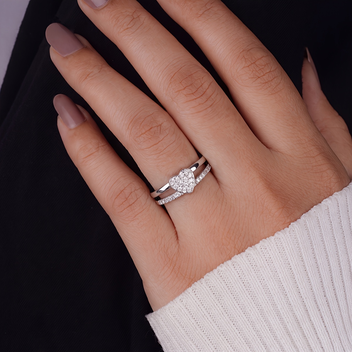 Women's Shiny Synthetic Zirconia Heart Adjustable Toe Ring