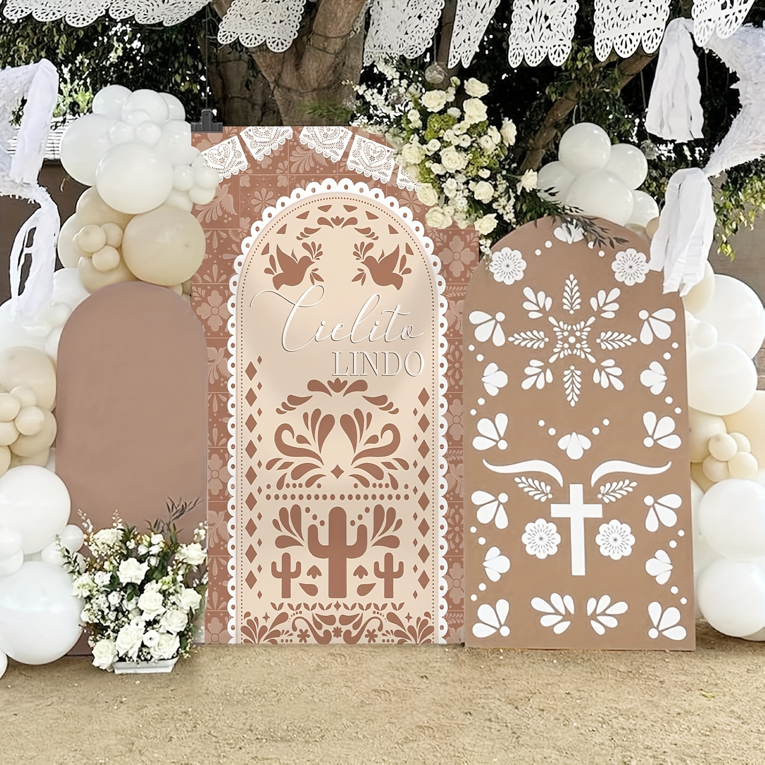 beige lindo baby shower backdrop mexican Temu