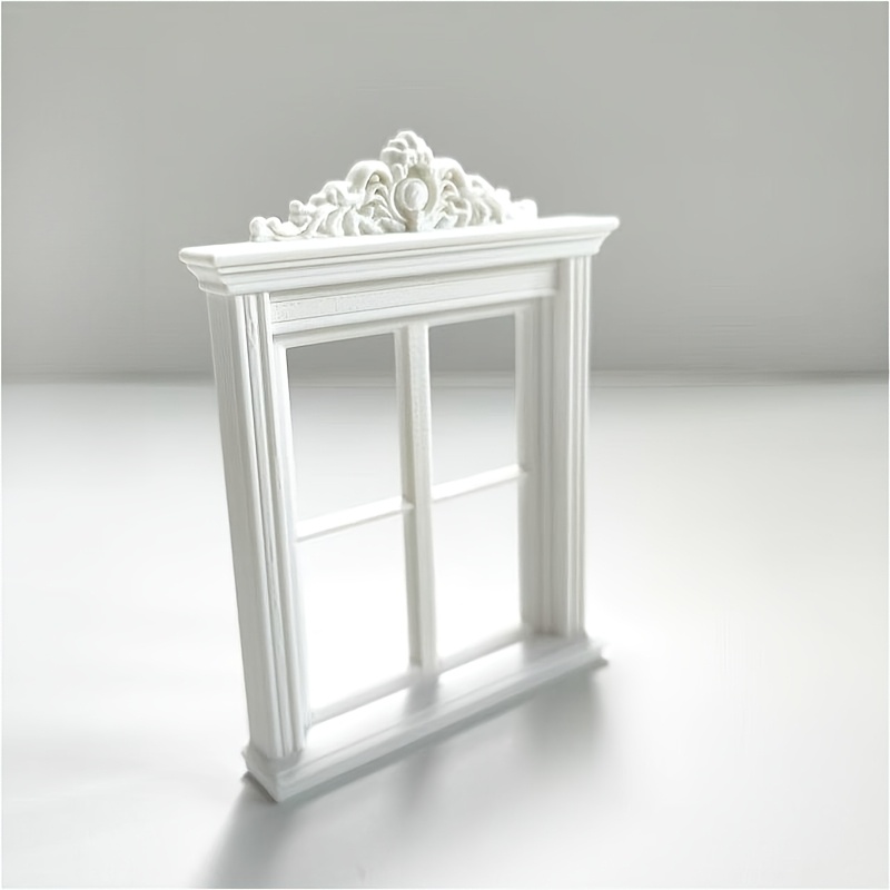 TEMU Top Carved European Miniature Window, Dimensions 2.82in X 0.45in X 3.64in, Garden Landscape Decorative Prop
