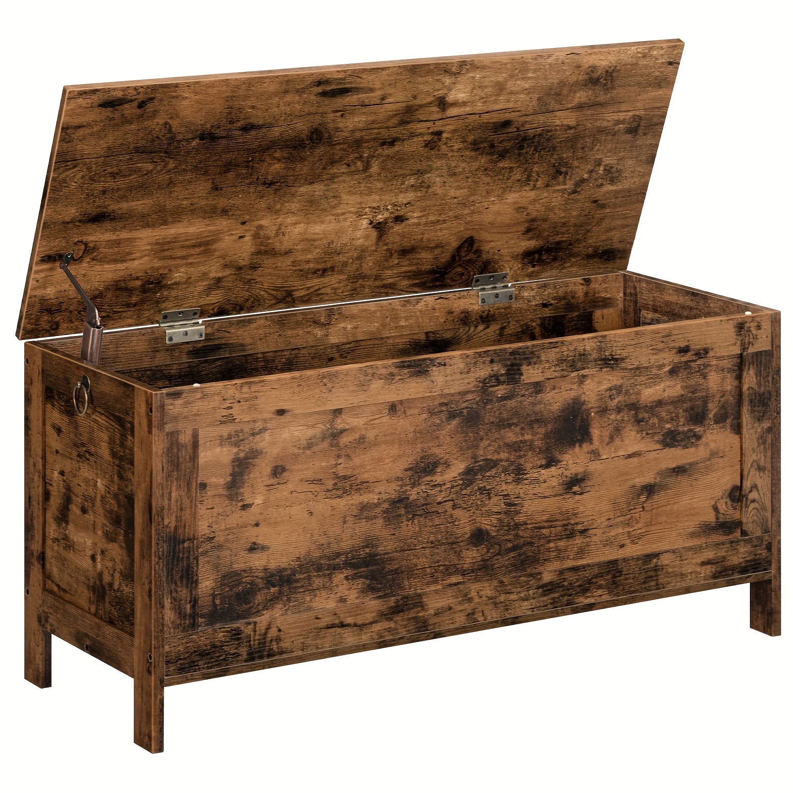 TEMU Wooden Storage Chest Featuring A Safety Hinge, This Entryway Bench Can Support Up To 220 . Measuring 39.4 X 15.7 X 18.9 Inches, It Serves As A