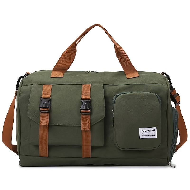 TEMU Large-capacity Multi-functional Travel Bag With Detachable Single-shoulder Shoe Compartment, Simple Tote Bag