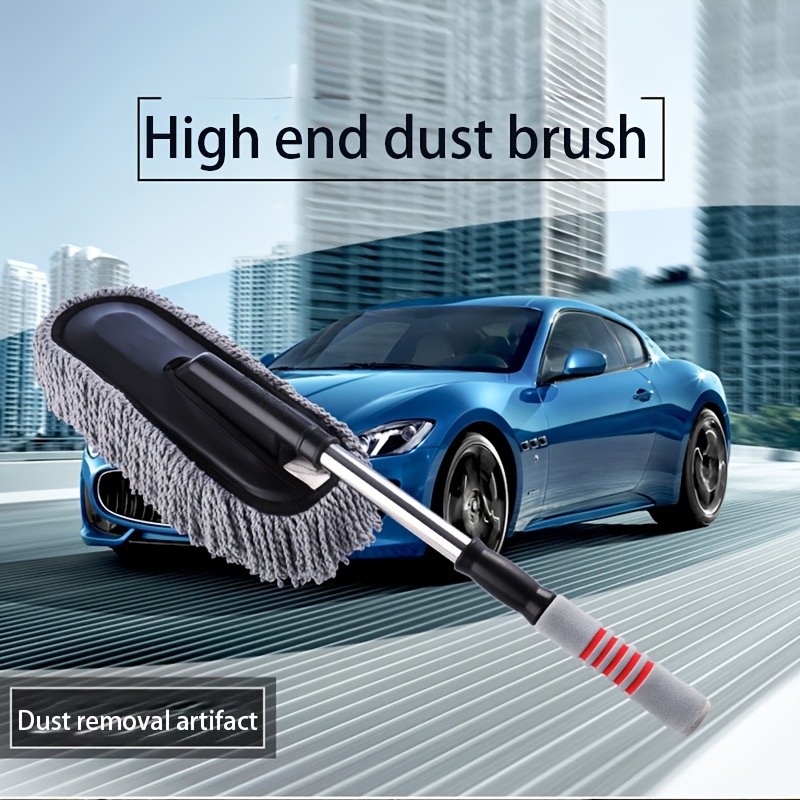 

2pcs Car Detailing Brush Set - Extendable Microfiber Dusting & Washing Mop, Auto Maintenance