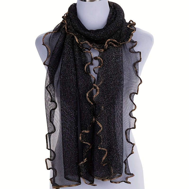 TEMU Solid Color Shawl Thin Breathable Neck Protection Scarf Ethnic Style Long All-match Shawl Women's Casual Baotou, Christmas/happy Newyear Gift