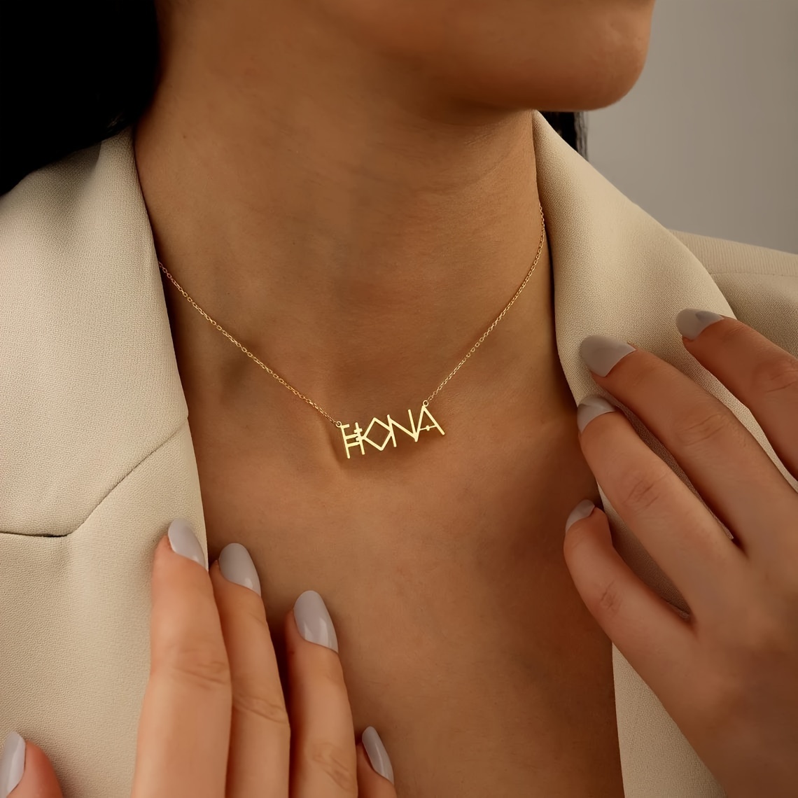 

Personalized Necklace - Steel , English Jewelry For Women