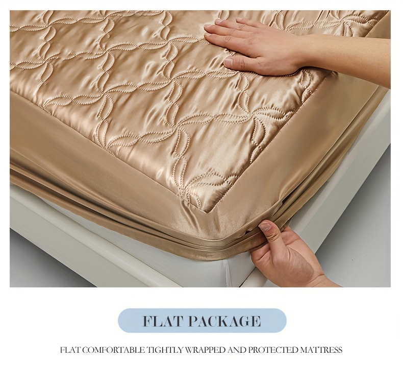 1pc   summer waterproof fitted sheet thickened tpu   comfortable machine washable   polyester   ultrasonic embossed 90g fabric weight suitable for bedroom   hotel mattress protector cover details 19