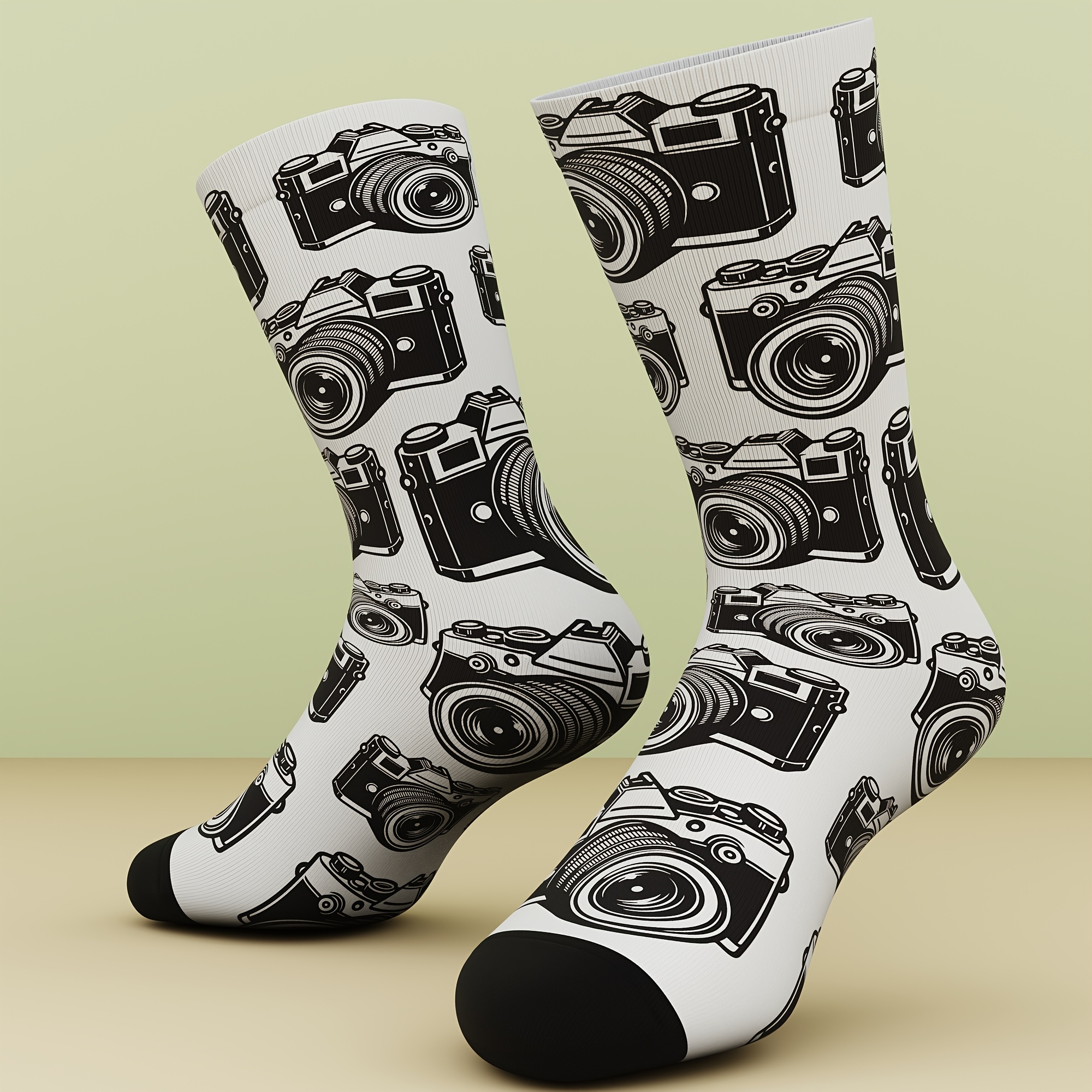 TEMU A Set Of Unisex Socks Featuring Design, Stylish And Unique, Trendy, Cozy And Breathable, Perfect For Casual Outdoor Activities, 3d Digital