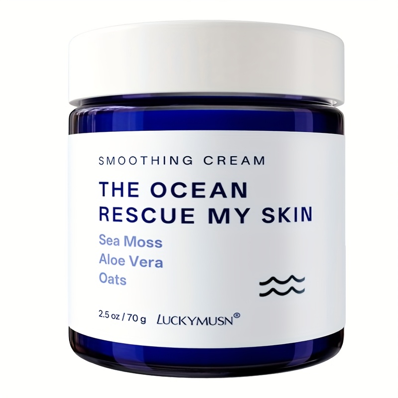 MUSN Shea Butter, Aloe Vera & Vitamin E Moisturizing Cream with Seaweed & Oatmeal - Fragrance-Free for Skin, Very Dry/Itchy/ Skin, Suitable for Men & Women, 2.5oz/70g