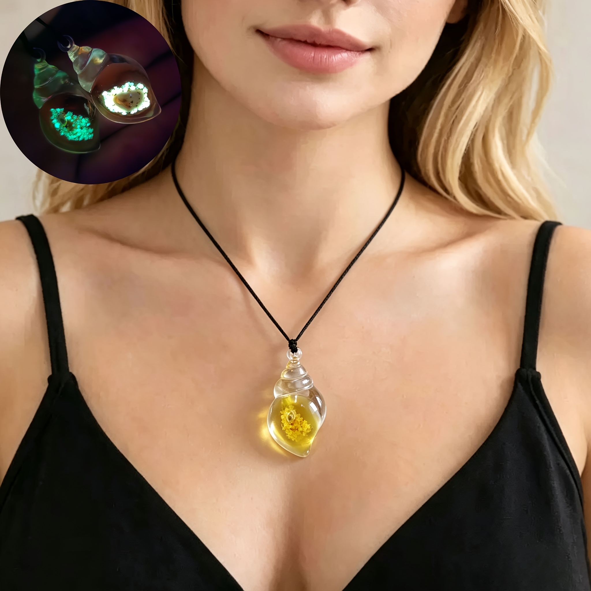 2pc Glow Seashell Necklaces, Romantic Nighttime Essentials