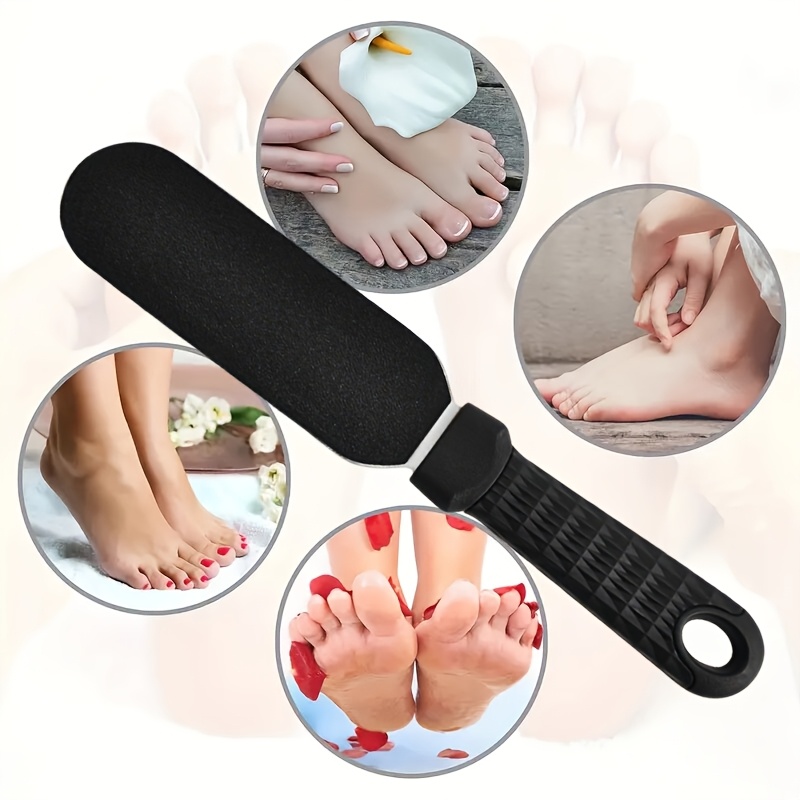 TEMU 1pc Large Stainless Steel Foot File - Remover Foot Care Tool With Replaceable Coarse And Fine Grit Pads, Pedicure Tool For Removing Dead Skin