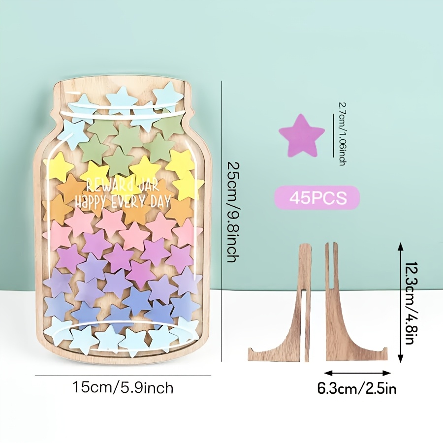 Set Of Star Reward Jars, 45 Stars Or Flowers, Ideal For Student Incentives. Vibrant Positive Behavior. Perfect Classroom Management Tool, Teacher Decor, And Desk Accessory For Recognition.