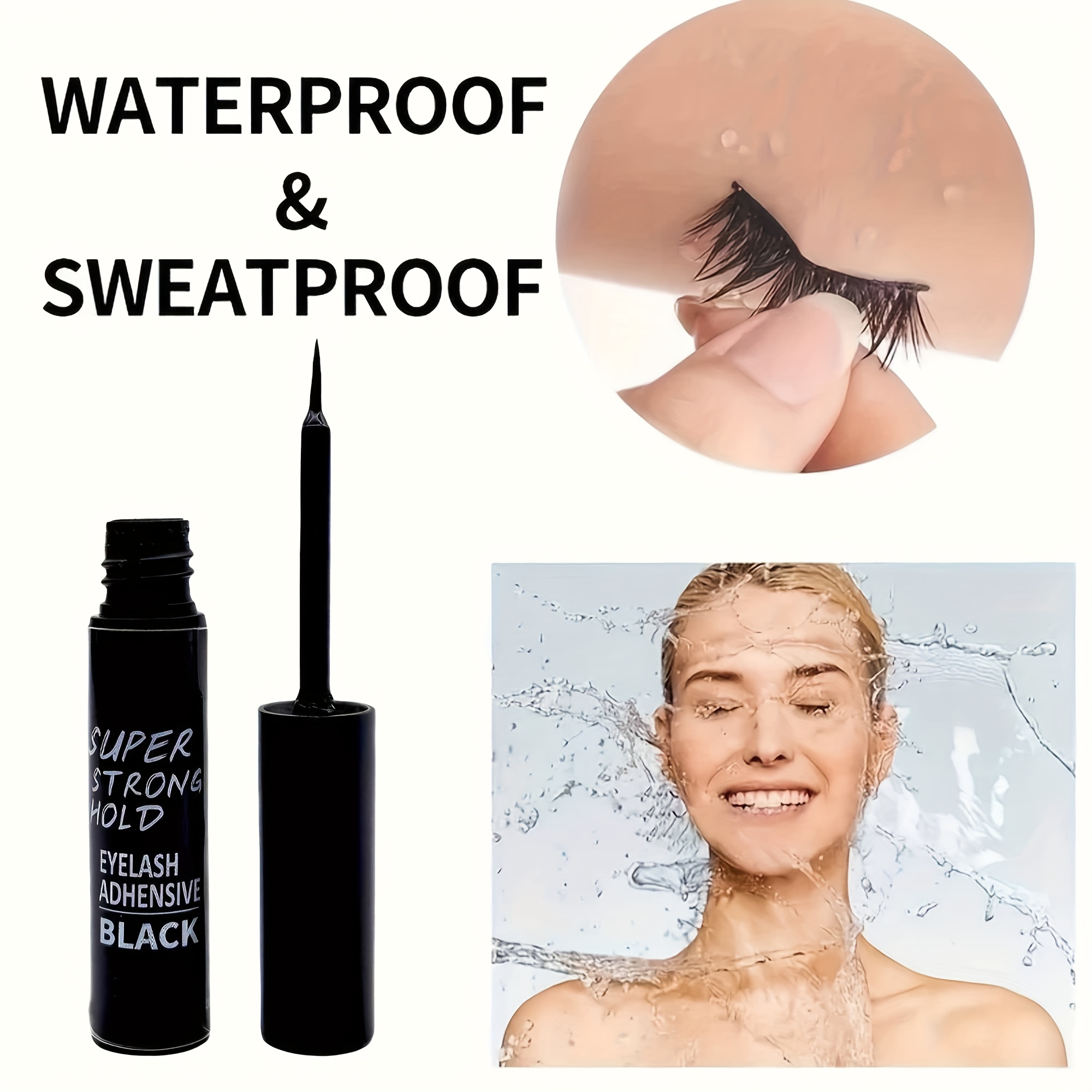 Image of 0.17oz Professional-grade False Eyelash Glue - Super Strong, 72 Waterproof & Formula, Suitable For Diy Lash Clusters/extensions, Eyelash Adhesive For Skin, Music Festivals & School (/week)