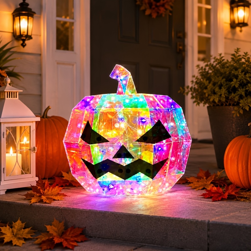 TEMU Glowing Pumpkin Lanterns With Fairy Lights - Usb & Battery-powered, Freestanding Halloween, Christmas, Thanksgiving, Valentine's Day, Diwali