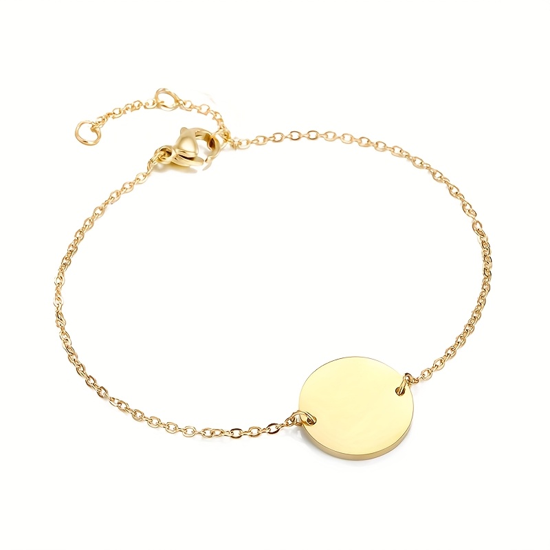 Image of 1pc Unisex Minimalist Stainless Steel Bracelet, Geometric Circle Jewelry, Suitable For Daily Wear And, Carnival