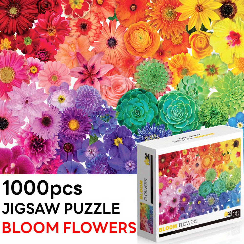 

Flowers Bloom 1000pcs Toys For Home Decor, Art Educational Colorful Puzzles Birthday Gifts For Home Decoration