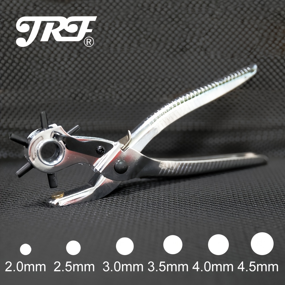 TEMU Versatile Faux Leather Hole Punch Tool With Multiple Sizes - Ideal For Belts, 4.5/4/3.5/3/2.5/2mm Diameters