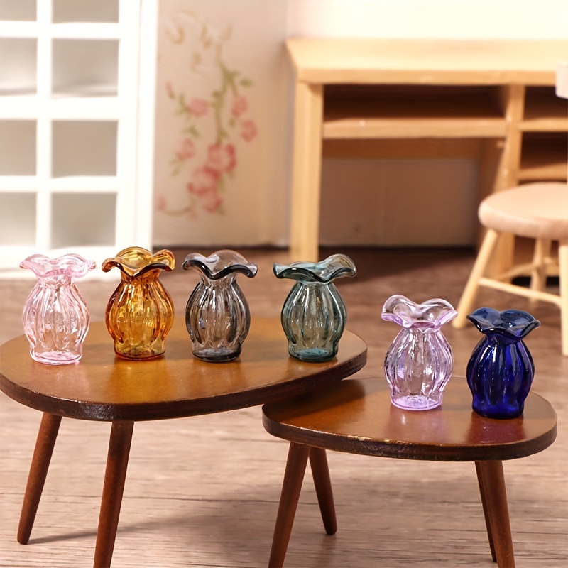 1pc 1:12 ドールハウスミニチュアガラス花瓶 フラワーアレンジメント収納瓶 庭の装飾 - Temu Japan
