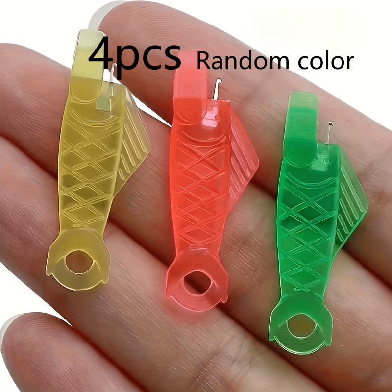 TEMU 4pcs Mini Threaders (random Color) - Unique Fish Shape Design, Durable , Portable Sewing Machine Accessory And Knitting Tool, Suitable For