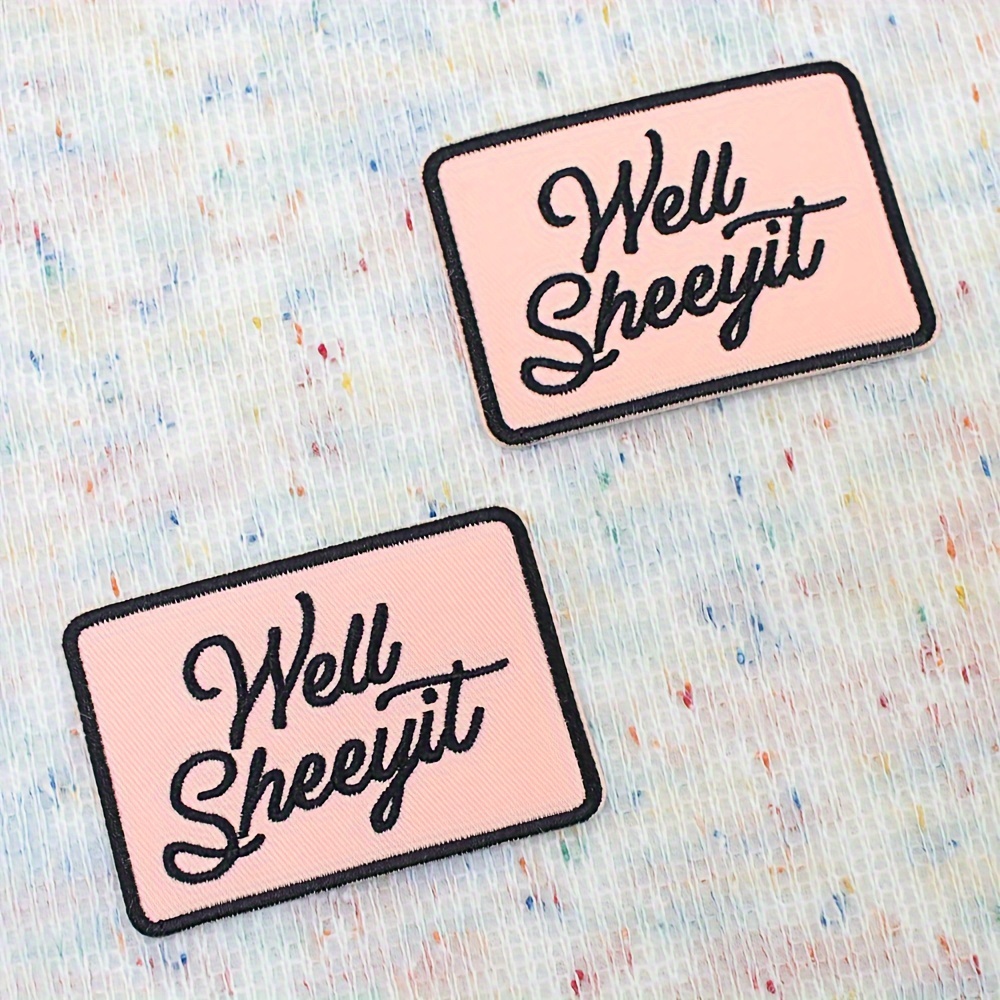 

2pcs "well -yit" Iron-on Patches, Polyester Embroidered Appliques For Trucker Hats, Fashionable Diy Decoration For Jeans, Jackets, Backpacks, Cap - Funky Personalized Style, No Power Required