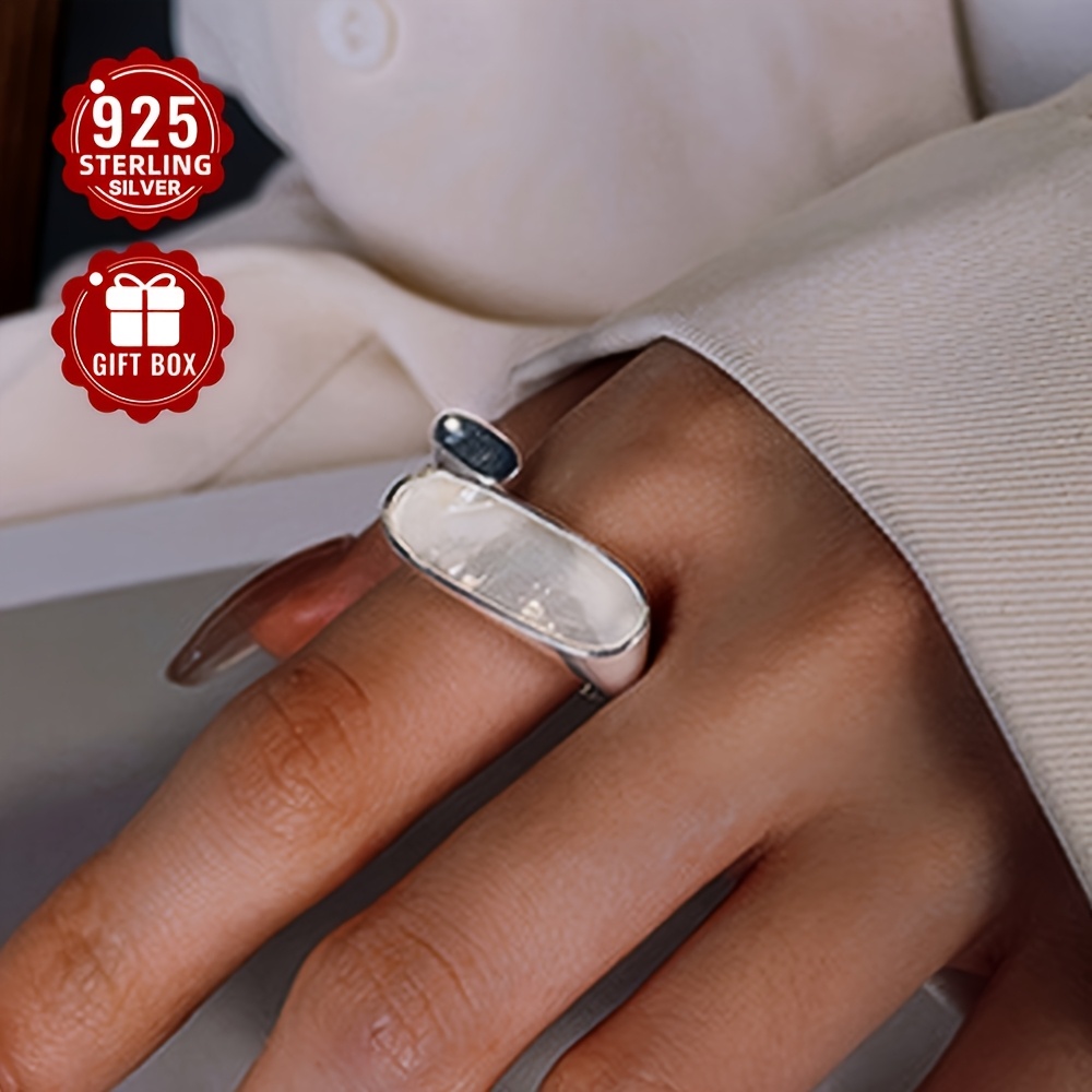 Women's Ring S925 Pure Silvery Hip hop Silvery Shell Texture Ring
