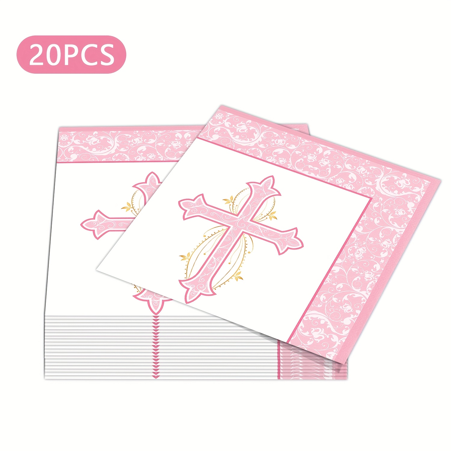 Image of God Napkins Baptism Napkins First Holy Communion Mi Bautizo Napkins Cross Paper Napkins For Newborn Baby Shower Party Christening Religious Party Decorations For Halloween、christmas