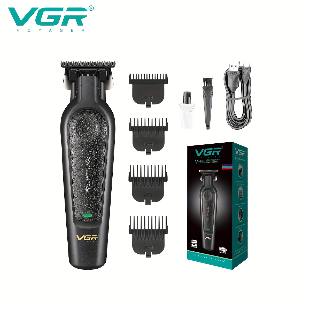 Image of Vgr Professional Men's Hair Clipper Care And Trimming Electric Hair Clipper, Usb Rechargeable Personal Use Electric Clipper, Professional Hair Shaving And Beard Trimming, For Men, -995