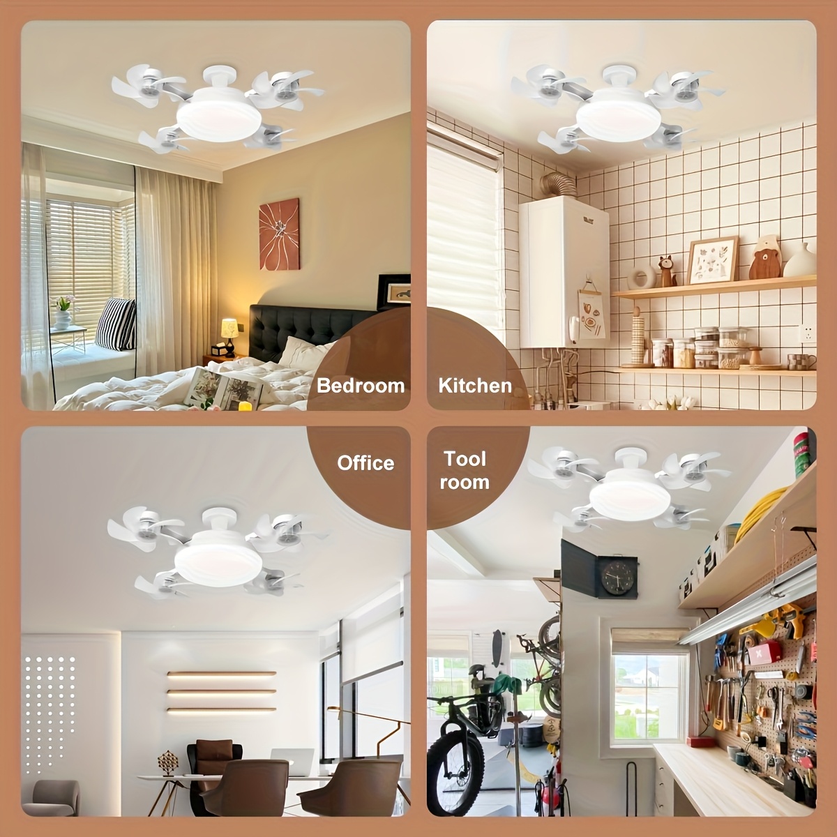 LED Smart Ceiling Fan Light - E27/E26 Screw Port With Remote Control, Adjustable Brightness And 3 Speed Adjustment, Suitable For Bedroom, Living Room, Study, Kitchen And Bathroom - Modern Design, Suitable For All Seasons (2-in-1-3/4/5 Head Fan Light