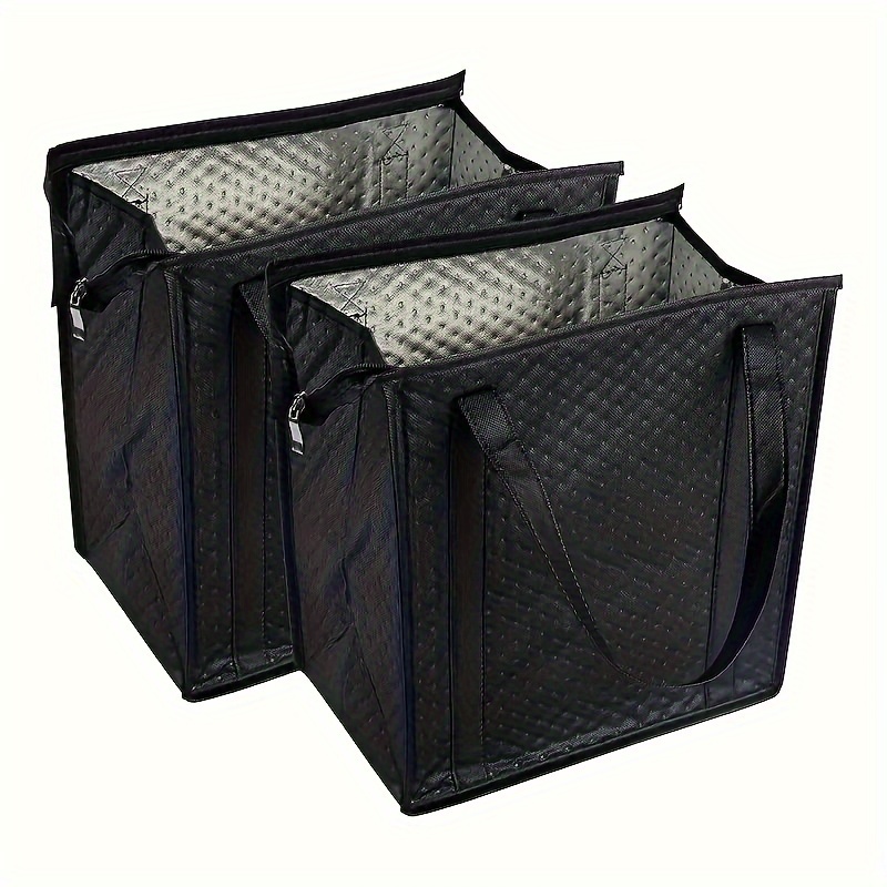 TEMU Foldable Zippered Ice Pack Shopping Bag, Grocery Tote, Temperature-retaining Bag, Not For Contact