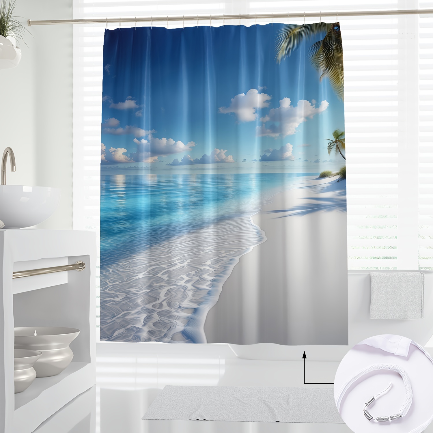 

1pc Shower Curtain - , Included - Decor