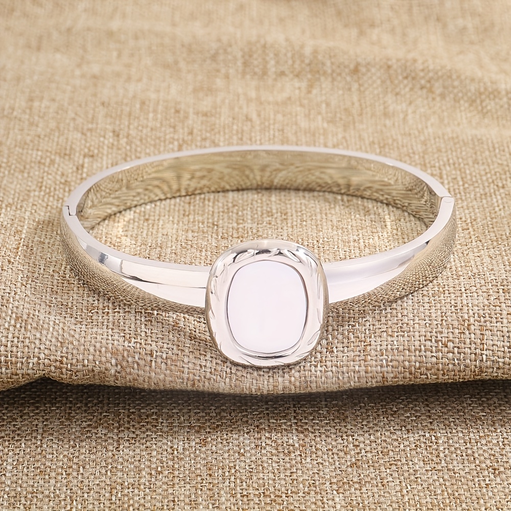 2pc Stainless Steel Round Design Bracelet Set