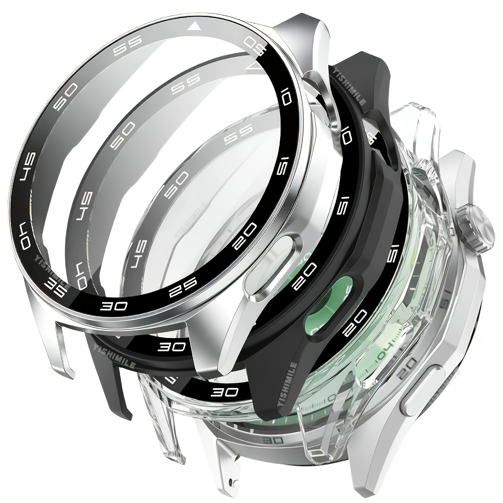 TEMU 3pcs Full Coverage Case With Screen Protector, Suitable For Huawei Watch Gt4/ /gt6 46mm, Pro/gt6 Pro 46mm, Pc And Protective Case Cover, Smart