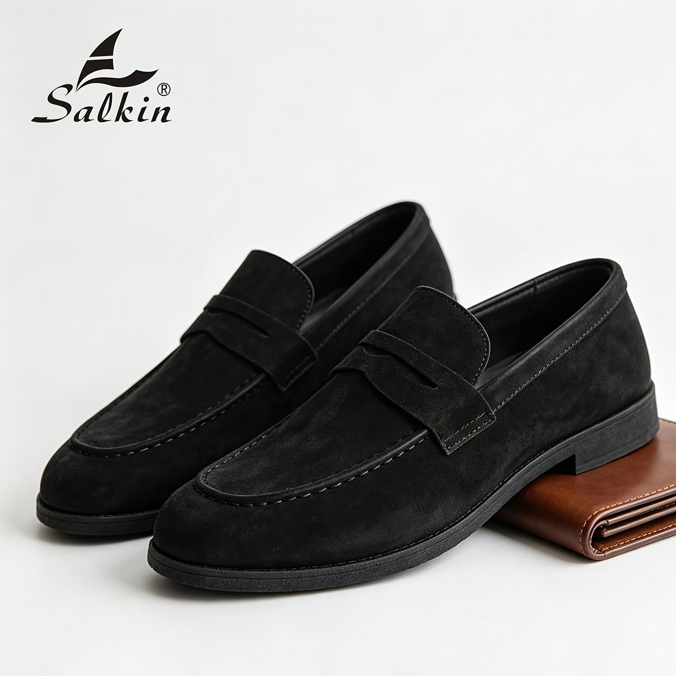 TEMU Fashion Penny Style Men Loafers Elegant Social Shoes Solid Comfortable Upper Anti Slip Wear Resistant Sole Daily Casual Shoes Men's Thick Bottom