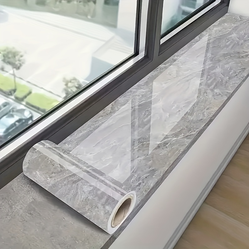 Self-adhesive Vinyl Window Sill Stickers | Waterproof And , Marble Pattern, Contemporary Style, Glossy End For Ceramic Surfaces
