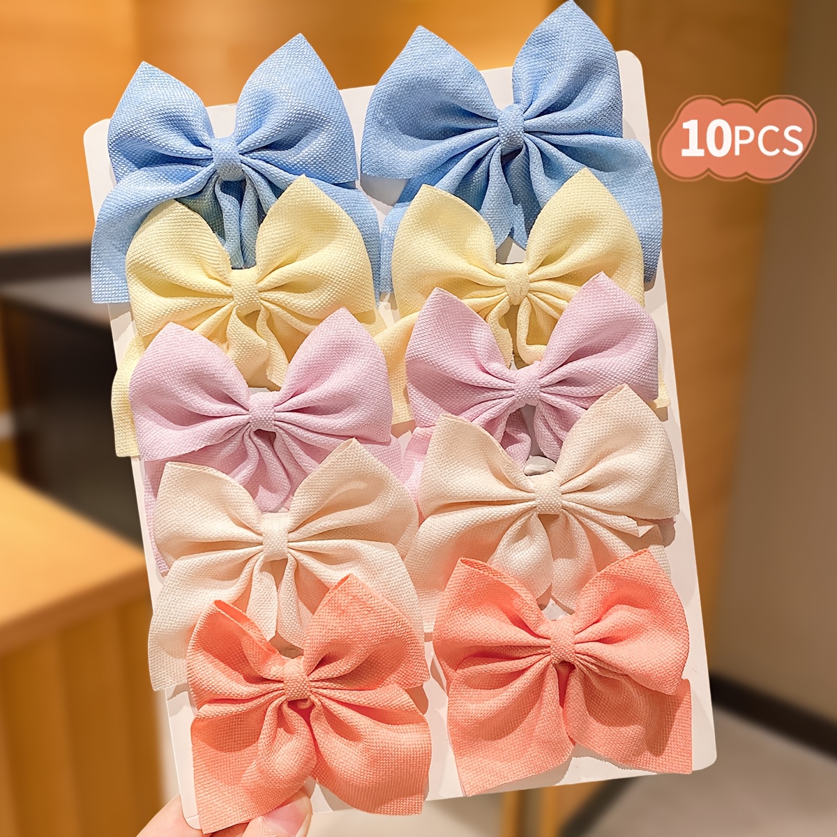 TEMU 10 pezzi di fermagli per capelli con in tessuto a da donna, design , simpatici fermagli laterali a d'anatra, accessori estetici per capelli da