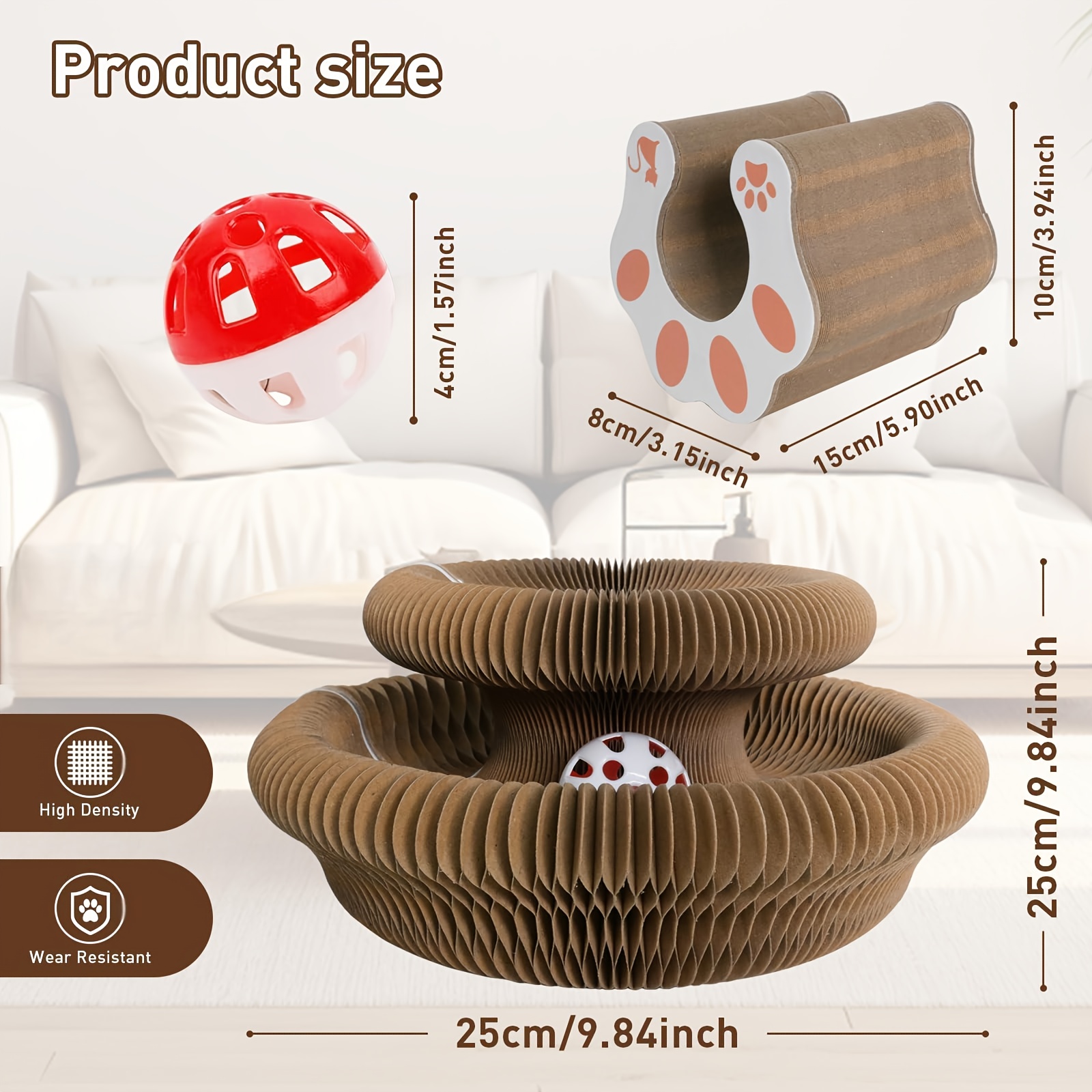 Interactive Cat Scratching Post with Bell