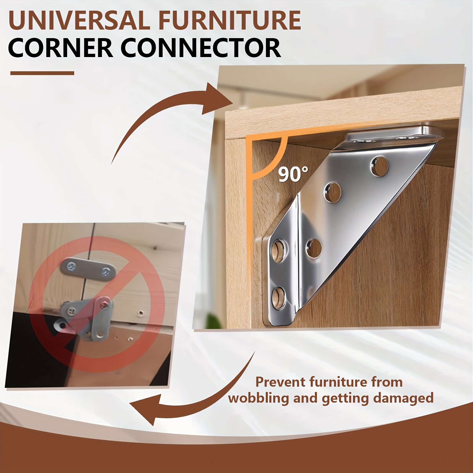 240 Heavy-duty Thickened Stainless Steel Corner Brackets, Sturdy... product image 11