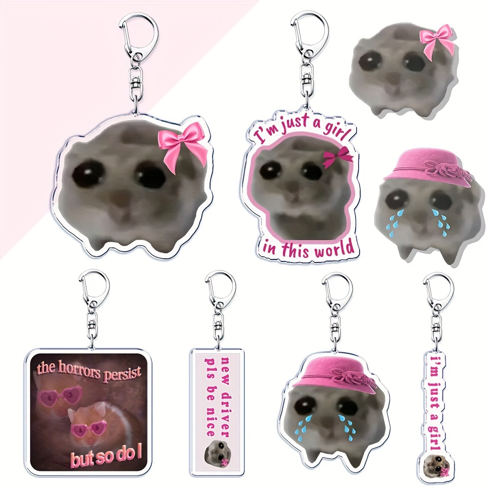 

Cute Hamster Acrylic Keychain, Phone, Key, Bag Decoration, Printed Charms Accessory For Women