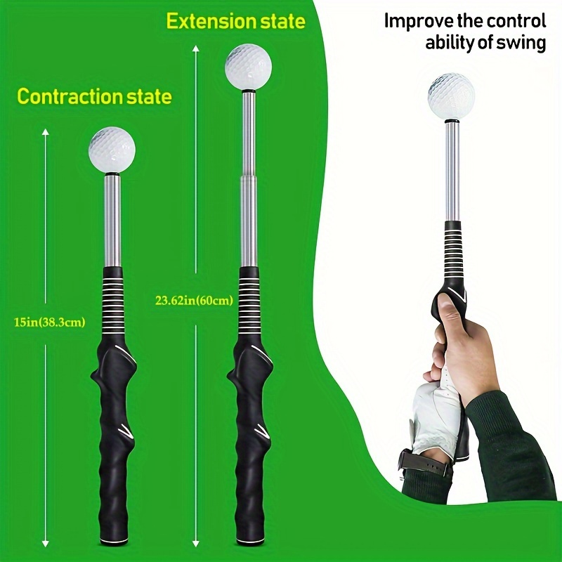 1pc golf swing trainer stretchable swing training device with sound emitting swing rod aids in practice lightweight durable golf swing mas with ergonomic grip 1