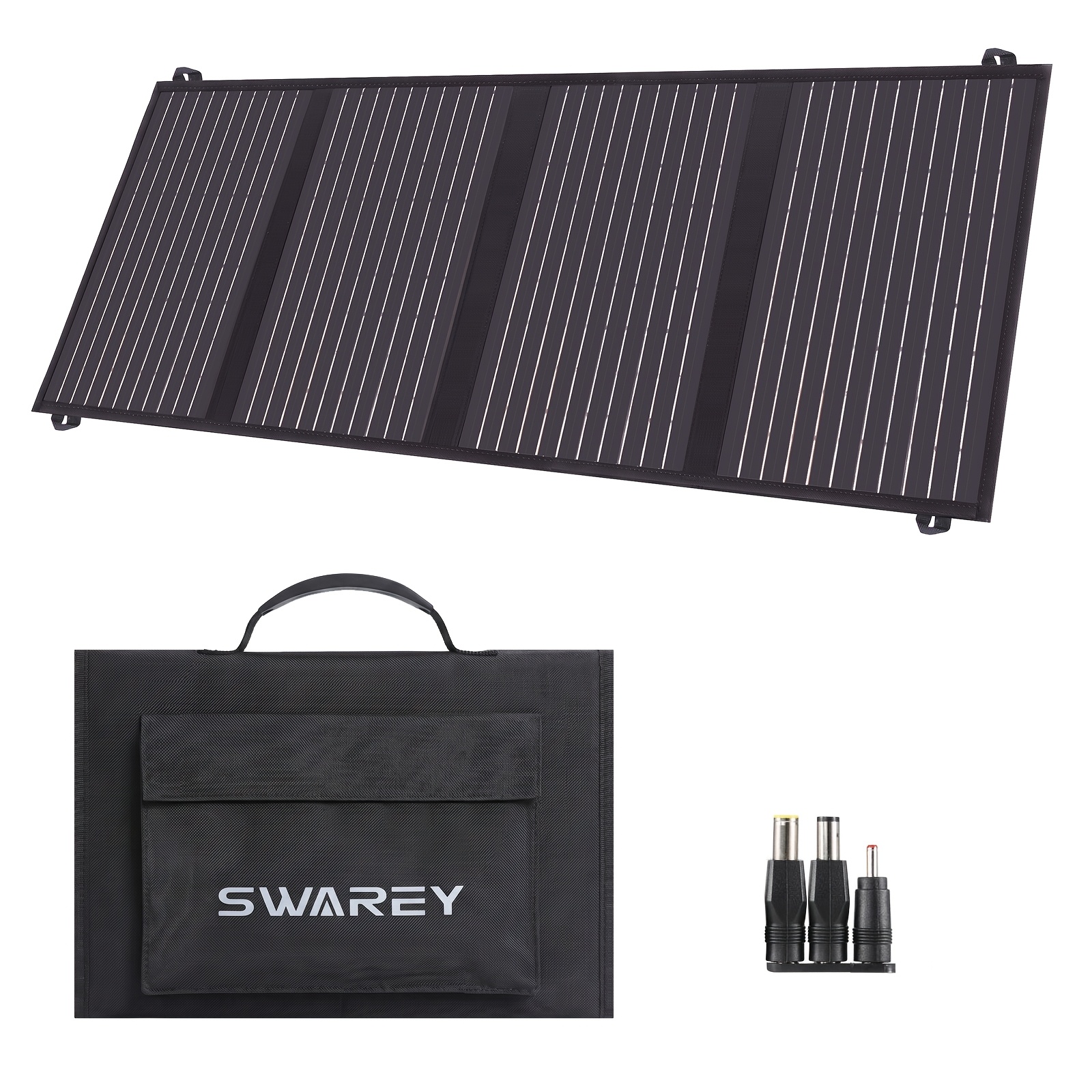 TEMU 40w Foldable Solar Panel Portable Solar Mobile Phone Charger With 3 Ports | Type-c/usb-a Fast Charging, 18 V . Suitable For Smartphone, Camera,