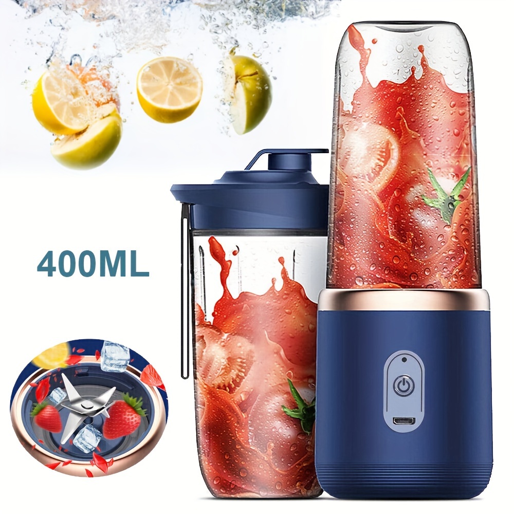 TEMU Portable Blender 400ml, Blender Smoothie Maker, Portable Smoothie And Milkshake Blender With Mini Blender Smoothie Maker Rechargeable Usb,