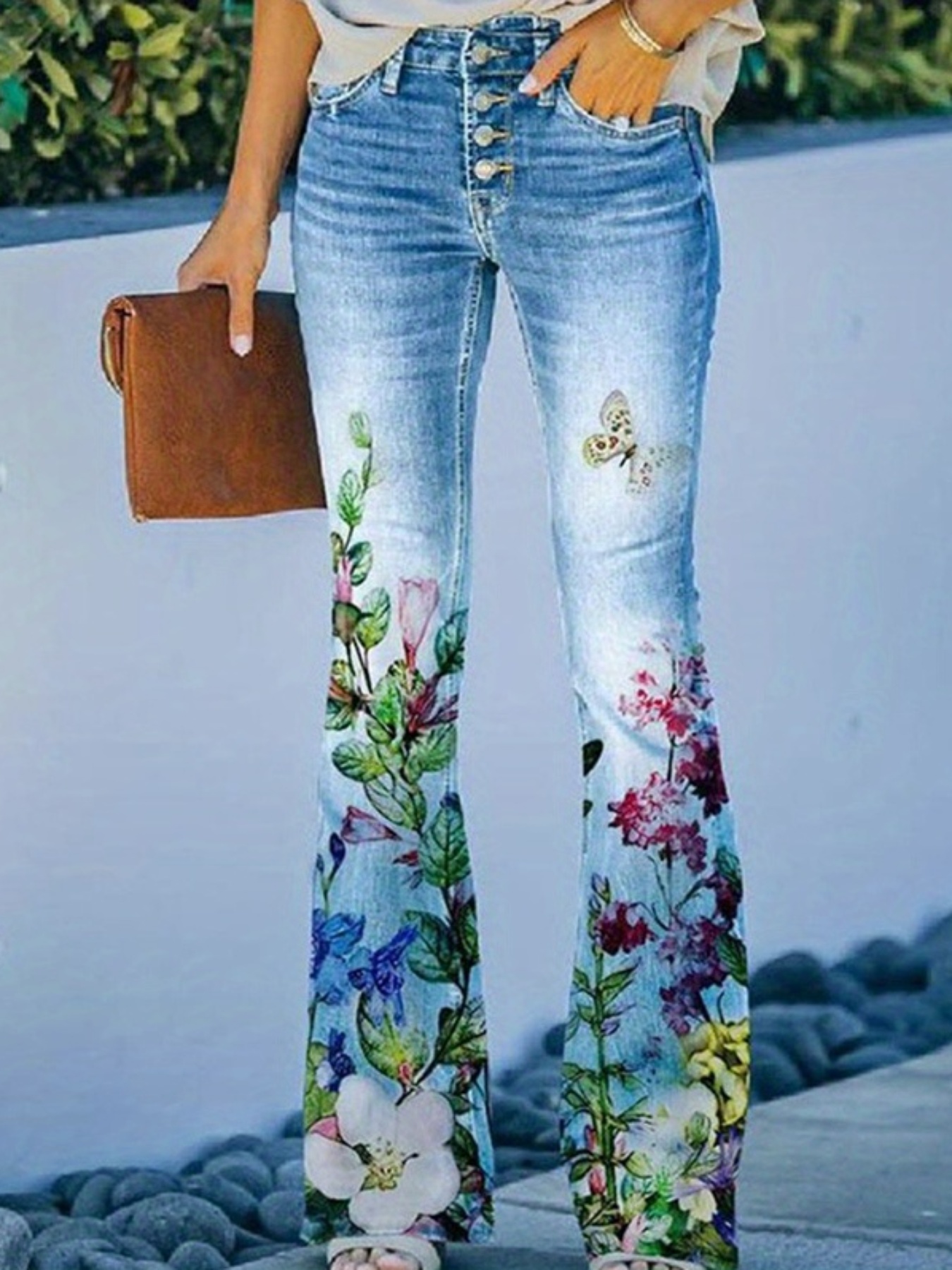 ICON Pantalones Acampanados Con Estampado De Rayas | Moda De