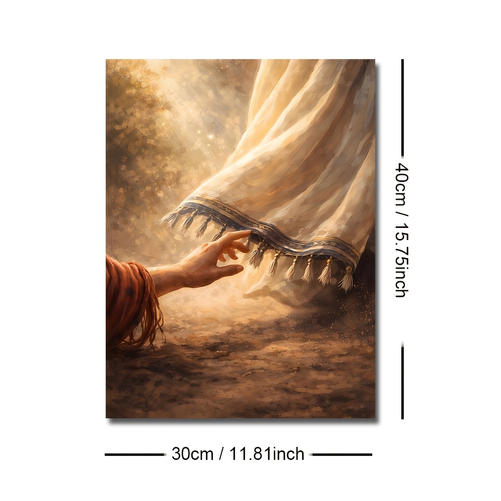 TEMU 2d Flat, 2d Flat, 2d Flat 1pc Unframed Woman Hem Canvas Poster Modern Christian Faith And Wall Art Print Aesthetic Decor Religion Painting For